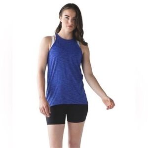 Lululemon Trapeze Twist Tank Heathered Harbor Blue
